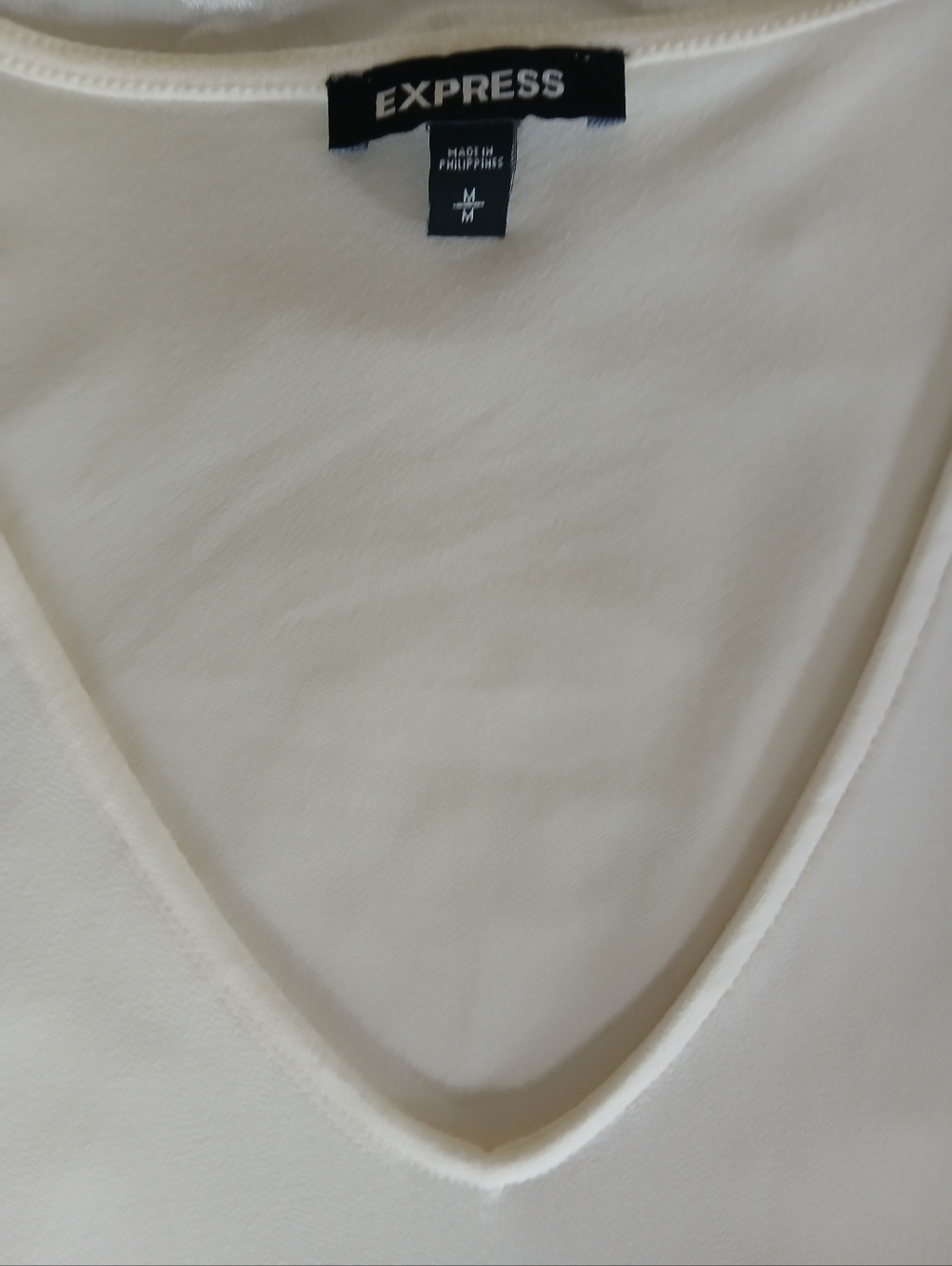 Express Cream V-Neck Blouse - Picture 4 of 4
